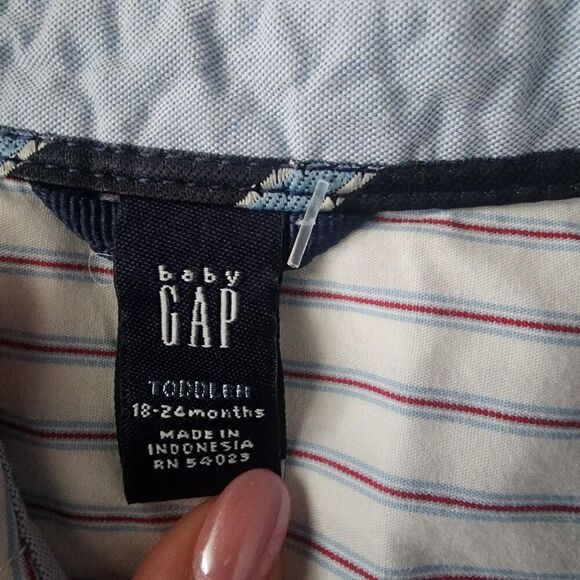 Gap White and Blue Shirt - Picture 3 of 6